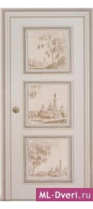 Мекомнатная дверь ''Дариано Порте (Dariano Porte)'' Беллини фреска Этюд эмаль слоновая кость