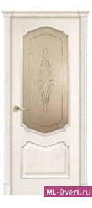Мекомнатная дверь ''Дариано Порте (Dariano Porte)'' Ника гравировка Мелодия бронза ясень белый