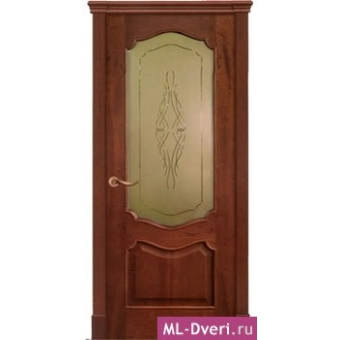 Мекомнатная дверь ''Дариано Порте (Dariano Porte)'' Ника гравировка Мелодия бронза красное дерево