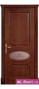 Мекомнатная дверь ''Дариано Порте (Dariano Porte)'' Оливия гравировка Лоренсо бронза малый красное дерево