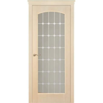 Мекомнатная дверь ''Дариано Порте (Dariano Porte)'' Премьера стекло Решётка ясень белый
